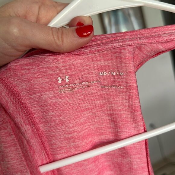 Under Armour Women’s Pink Loose Fit Racerback Tech Tank Top - Picture 6 of 7